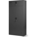 Jan Nowak Plechová šatní skříň DAWID, 900 x 1850 x 450 mm, antracitová – Zboží Dáma