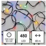 EMOS Vánoční osvětlení 480 LED cherry řetěz kuličky 48 m venkovní i vnitřní multicolor časovač D5AM07 – Zboží Mobilmania