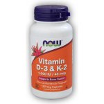 NOW Foods Vitamin D3 & K2 1000 IU/45 ug 120 kapslí – Hledejceny.cz