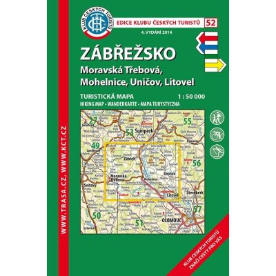 KČT 52 Zábřežsko (Moravská Třebová, Mohelnice, Uničov, Litovel) 1:50 000/tusristická mapa – Hledejceny.cz