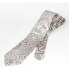 Kravata Lee-Openheimer hedvábná kravata stříbrně-nugátová paisley