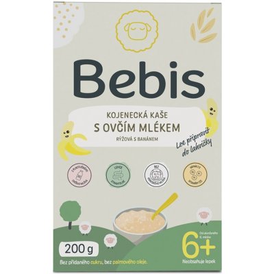 BEBIS Kojenecká kaše s ovčím mlékem rýžová s banánem 200 g – Zbozi.Blesk.cz