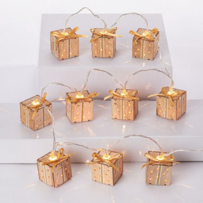 decoDoma Světelný řetěz s dřevěnými dárečky – Sleviste.cz