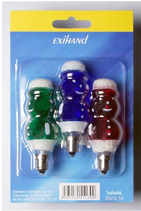 Exihand 163100.B Žárovky SNĚHULÁK barevný multicolor