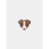 Brož BeWooden dřevěná brož ve tvaru psa Australian Shepherd hnědá BR36
