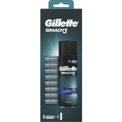 Gillette Mach3 8 ks + gel 200 ml – Hledejceny.cz