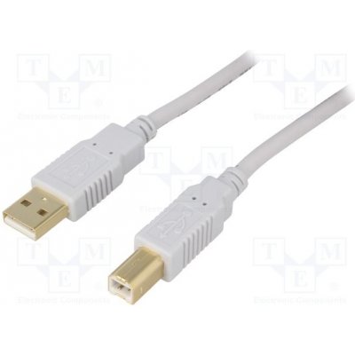 BQ Cable CAB-USB2AB/1.8G-GY USB 2.0, USB A vidlice, USB B vidlice, zlacený, 1,8m, šedý – Zbozi.Blesk.cz