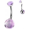 Piercing Šperky4U piercing do pupíku titan Amethyst TIT1365