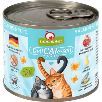 GranataPet pro kočky Delicatessen s lososem a krůtou 6 x 200 g