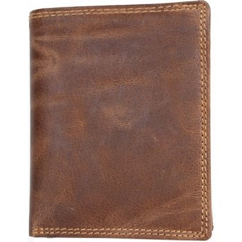 Prostorná peněženka z pevné hovězí kůže bez podšívky