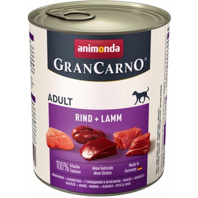 Animonda Gran Carno Adult s hovězím a jehněčím masem 24 x 0,8 kg – Zboží Mobilmania