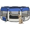 Autovýbava zahrada-XL Skládací ohrádka pro psy s taškou modrá 145 x 145 x 61 cm