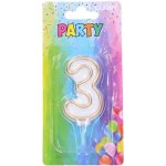 Wiky Dortová svíčka 3 zlatá – Zboží Dáma