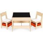 EcoToys sada nábytku stůl + 2 židle s úložnými boxy a křídovou tabulí – Zboží Dáma
