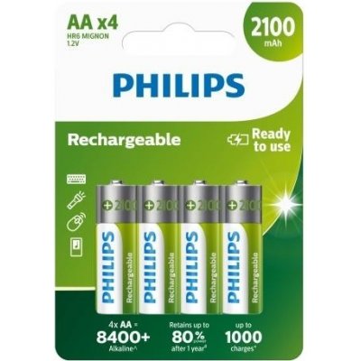 Philips Rechargeable AA 2100mAh 4ks R6B4A210/10 – Zbozi.Blesk.cz