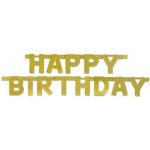 Unique Girlanda Happy Birthday zlatá Deluxe 127x11cm – Sleviste.cz
