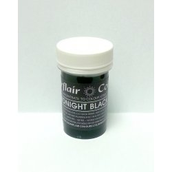 Sugarflair Pastelová gelová barva Midnight Black 25 g