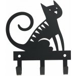 Bengt & Lotta Švédsko Věšák na zeď Sitting Cat black 14 x 11 cm černý – Hledejceny.cz