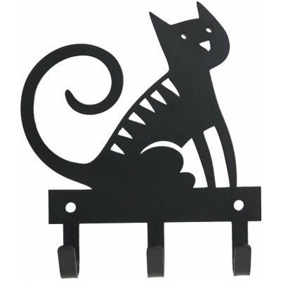 Bengt & Lotta Švédsko Věšák na zeď Sitting Cat black 14 x 11 cm černý – Hledejceny.cz