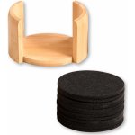KESPER Podtácky 12 ks 10 cm bambus/plsť černé 58747 – Zboží Dáma