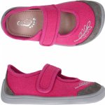 bar3foot 3F bačkory plátěnky 3BE2/12R super flexi růžové s výšivkou barefoot suchý zip – Zboží Dáma