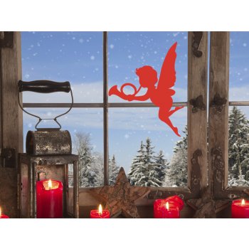 Andělíček vánoční samolepka na okno 10 x 13 cm