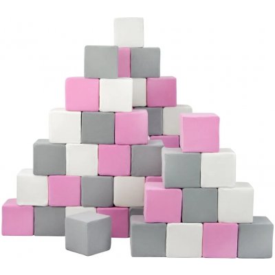 Vell Pěnové kostky-sada 45 velkých pěnových kostek Pyramida pink white grey – Zboží Živě