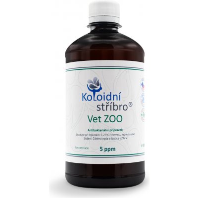 Koloidní stříbro Vet ZOO 5 ppm Náhradní balení plastové lahve 0,5 l – Hledejceny.cz