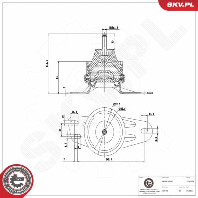 Zavěšení a uložení motoru ESEN SKV 75SKV098 – Zboží Mobilmania