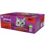 Whiskas Adult Classic Meals s hovězím kuřecím jehněčím drůbežím v omáčce 80 x 85 g – Sleviste.cz