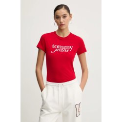 Tommy Jeans Bavlněné tričko DW0DW19447 červená