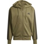 adidas M 3 STRIPES FL FZ HD mikina khaki – Zboží Mobilmania