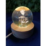 Noční světlo křišťálová koule 3D Růže I love you – Sleviste.cz