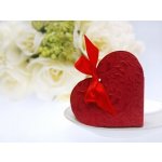 PartyDeco Srdíčko na svatební mandle vínově červené 10 ks - krabičky na dárečky pro hosty – Hledejceny.cz
