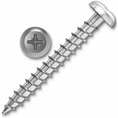Univerzální vrut do dřeva, 3,0x035mm, PZ1, půlkulatá hlava, zinek bílý – Hledejceny.cz