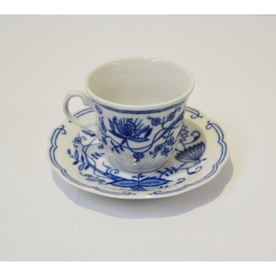 cibulák šálek a podšálek Natalie Thun šálek + 1 x podšálek cibulákový porcelán Nová Role 1 x 135 ml