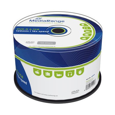 MediaRange DVD-R 4,7GB 16x, spindle, 50ks (MR444) – Zboží Mobilmania