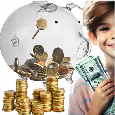 POKLADNIČKA PRASÁTKO DEKORATIVNÍ SKLENĚNÁ VELKÁ – Zboží Dáma