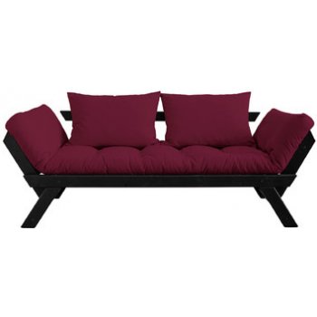 Karup sofa Bebop *180 cm black + futon bordeaux 710