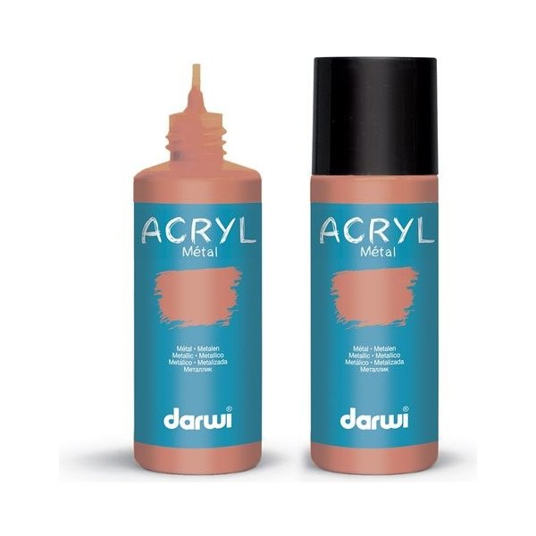 Akrylová a olejová barva Darwi Acryl Opak akrylová barva 80 ml metalická měděná
