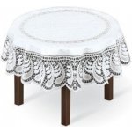 MyBestHome Žakárový ubrus Saskie bílá Ø 120cm – Sleviste.cz