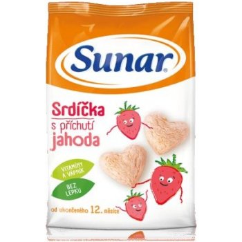 Sunar Snack jahodová srdíčka 50 g