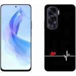 mmCase na Honor 90 Lite - srdce a tep černé pozadí – Zboží Živě