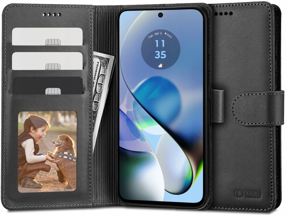 TECH-PROTECT WALLET MOTOROLA MOTO G54 5G / G54 5G POWER EDITION černé