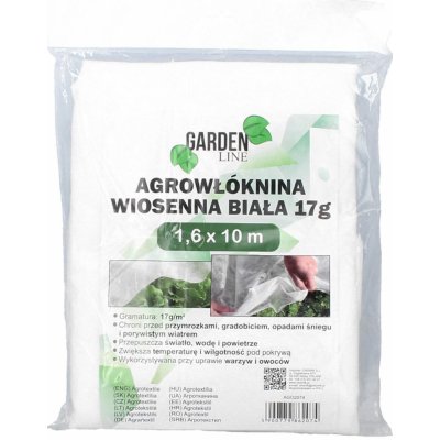 Gardenline Agrowłóknina Wiosenna Okryciowa 1.6 x 10 m 17g Bílá – Zboží Mobilmania