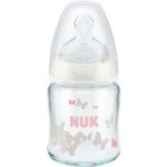 NUK First Choice + láhev skleněná silikon V1-S Bílá 120ml – Sleviste.cz