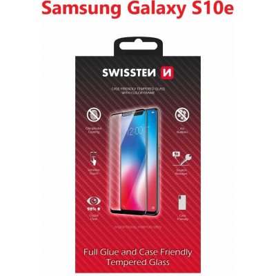 Swissten sklo FullGlue , color frame, case friendly Samsung G970 Galaxy S10e černé 83780 – Zboží Živě