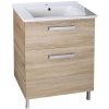 Koupelnový nábytek SAPHO VEGA umyvadlová skříňka 62x72,6x43,8 cm, 2xzásuvka, dub platin