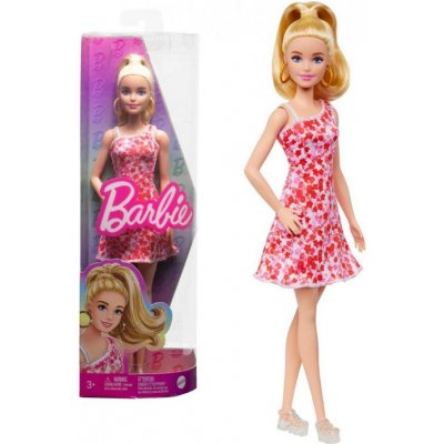 Barbie Modelka růžové květinové šaty – Zboží Mobilmania