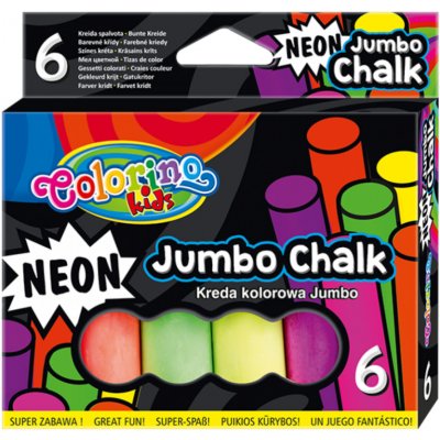Colorino Křídy chodníkové Jumbo NEON 6 ks – Zboží Dáma